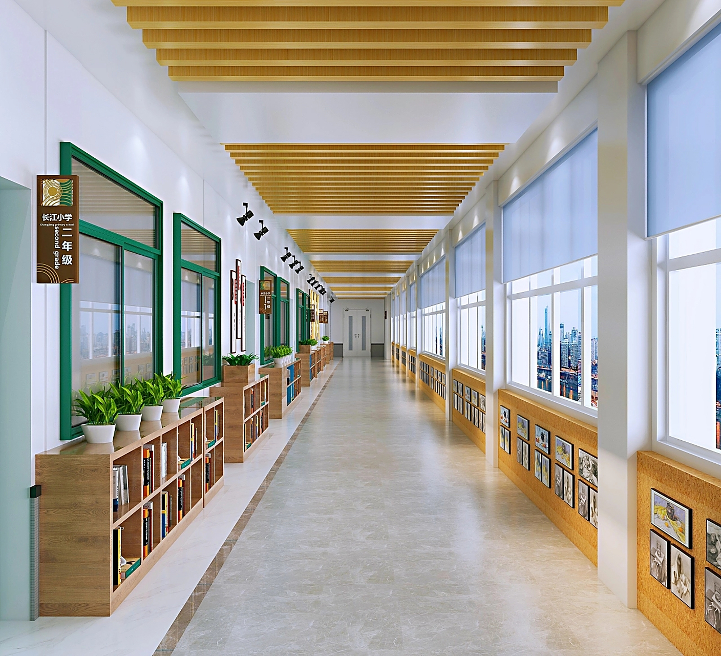 中小学校园连廊文化墙,在学校校园环境中,连廊空间无论在物质上还是