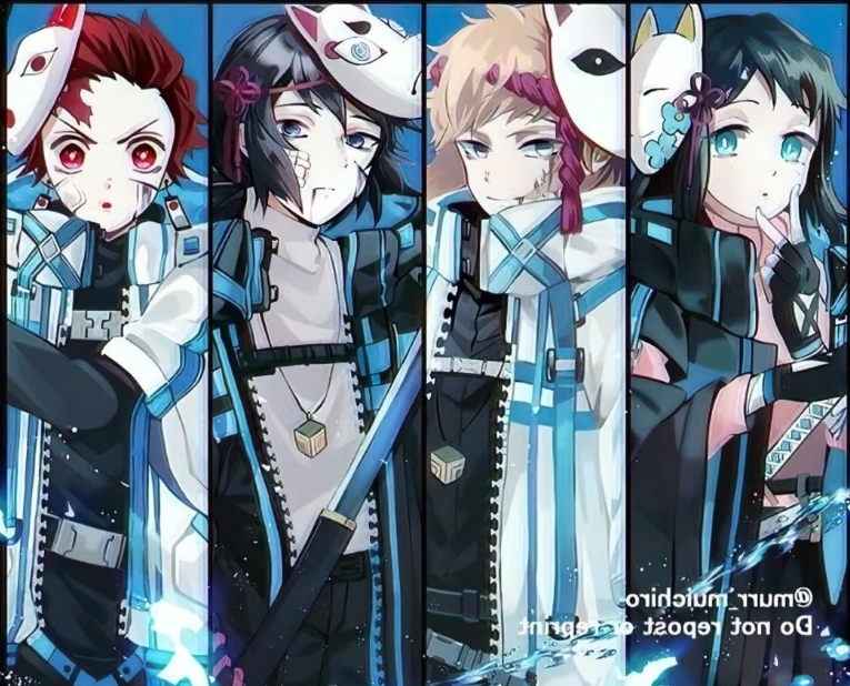 《鬼灭之刃》中的水之呼吸组,展现出了无与伦比的剑技与勇气.