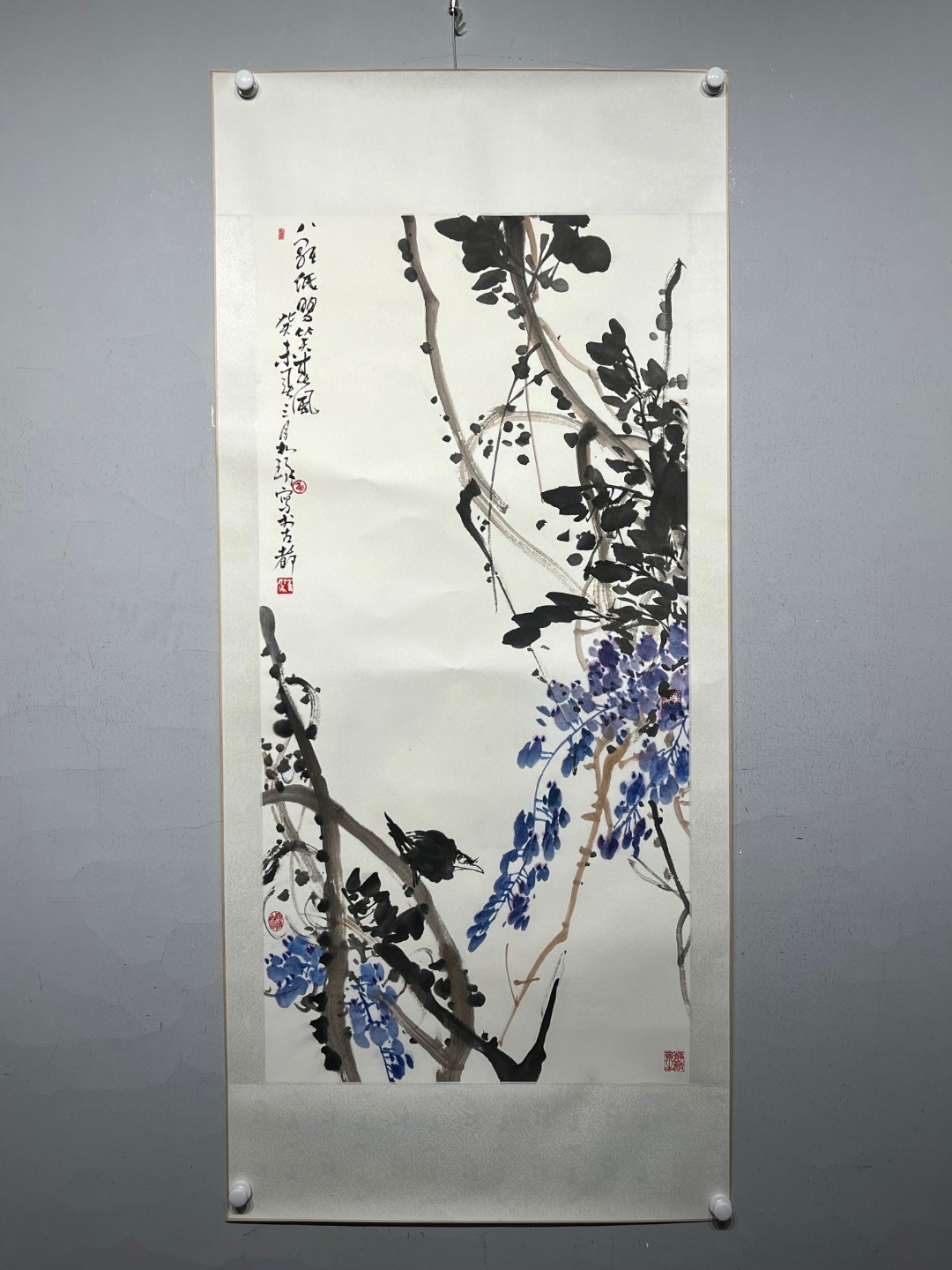 崔如琢	花鸟	136×66cm	镜心 #国画# #晒晒我的收藏# #艺术品征集拍卖