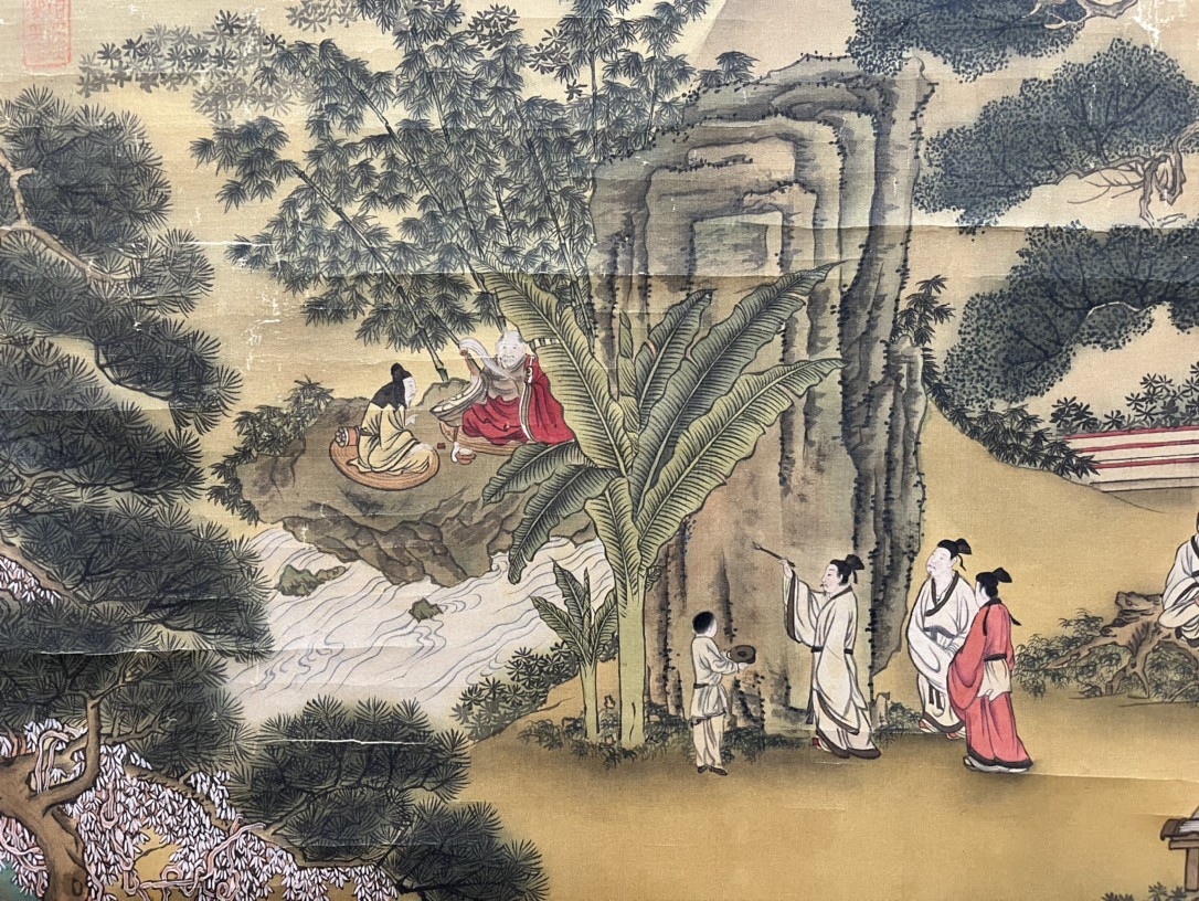 李公麟 精品 山水人物 绢本  画心44701599#古玩# #嘉德拍卖# #晒