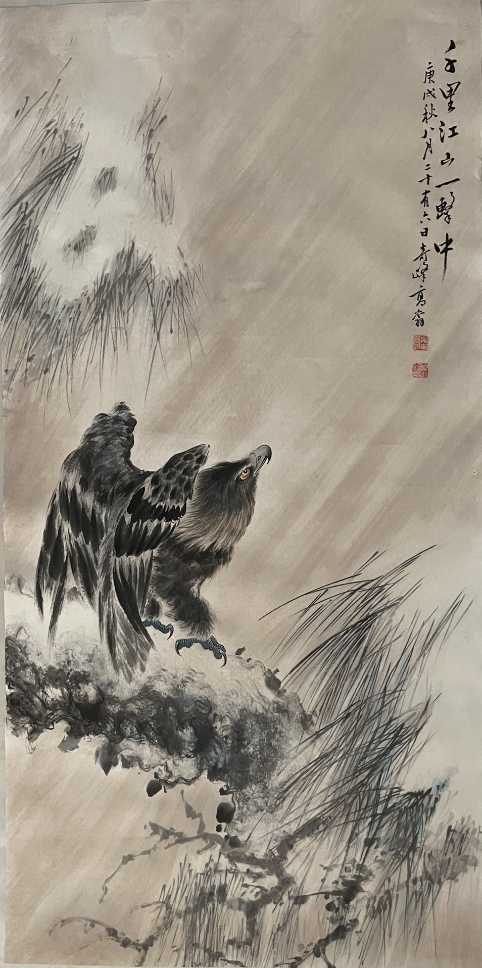 高奇峰,精品花鸟,尺寸100x53cm#艺术古董收藏品鉴赏# #嘉德拍卖