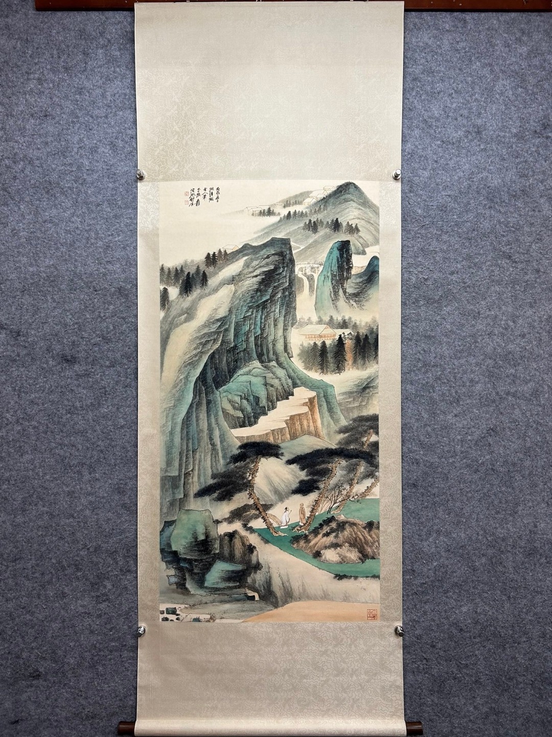 张大千立轴  画芯尺寸129×65#书法# #文物# #古玩# #国画# #艺术古董