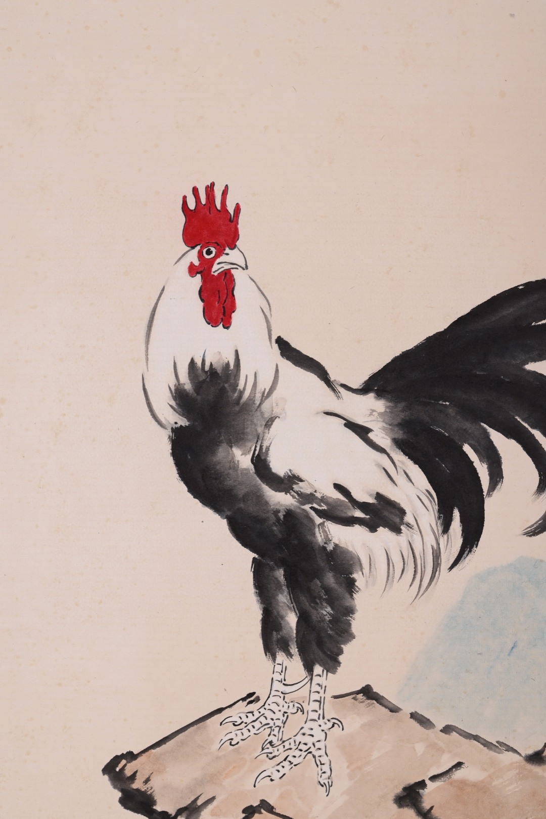 徐悲鸿 群鸡图 立轴 精装裱 画心尺寸115x67cm#艺术古董收藏品鉴赏