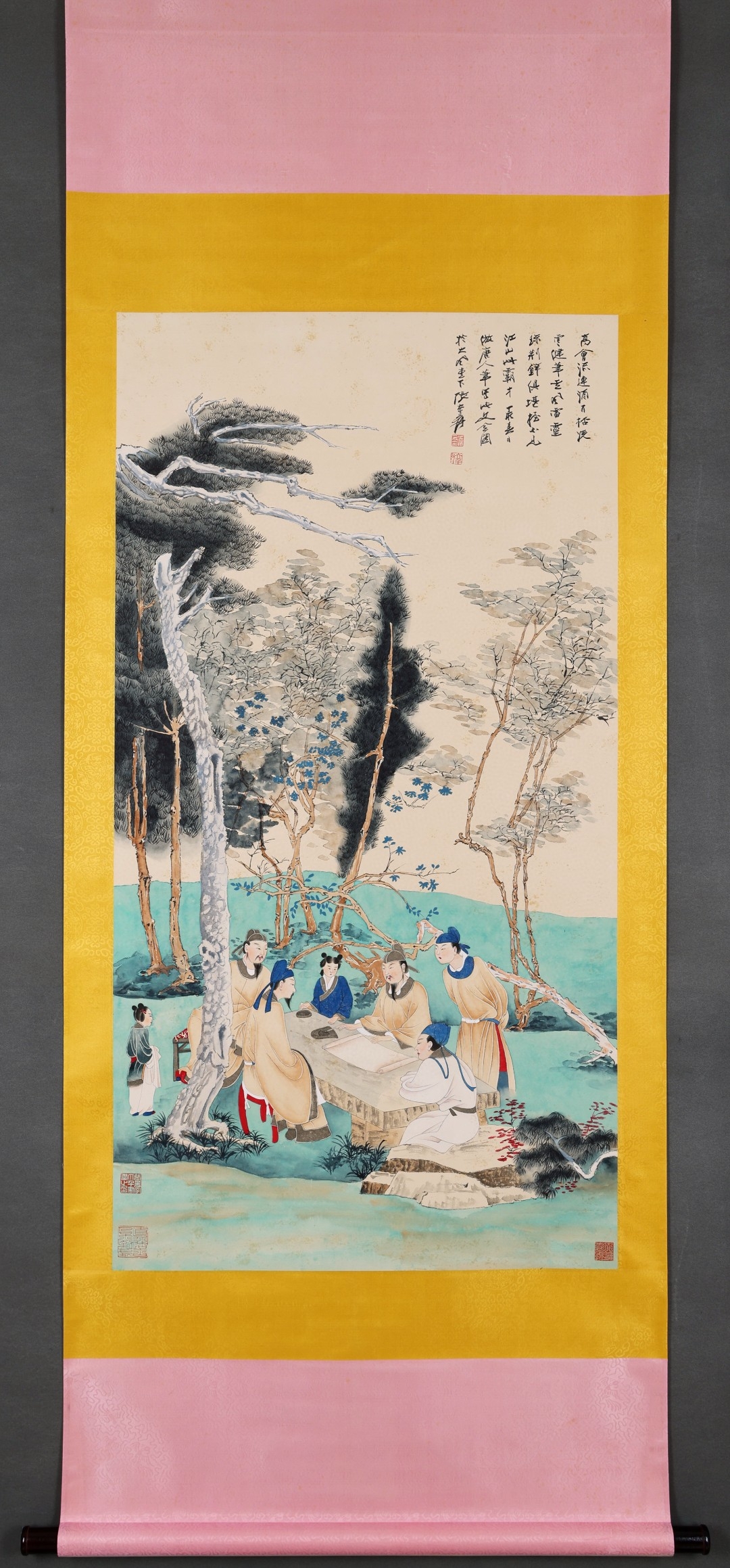 张大千 文会图 立轴 精装裱 画心尺寸130x65cm#水墨画# #国画# #晒晒