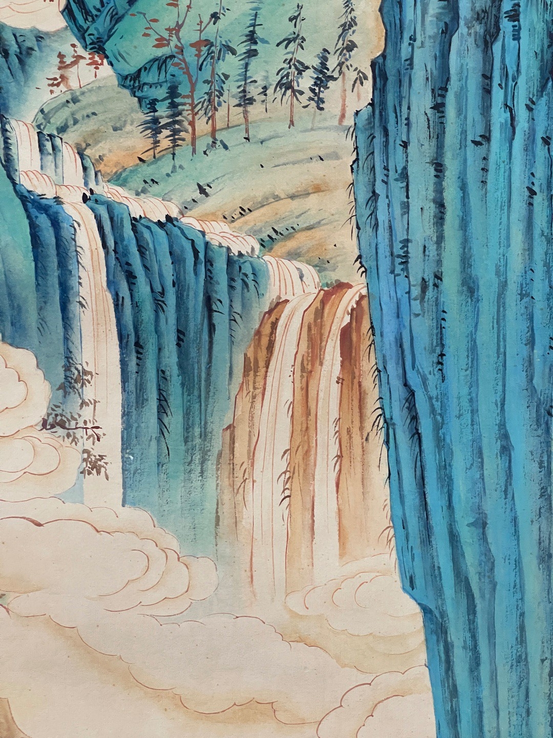 张大千 巫峡清秋 纸本立轴 画芯尺寸:132*66cm#博物馆# #古董古玩收藏