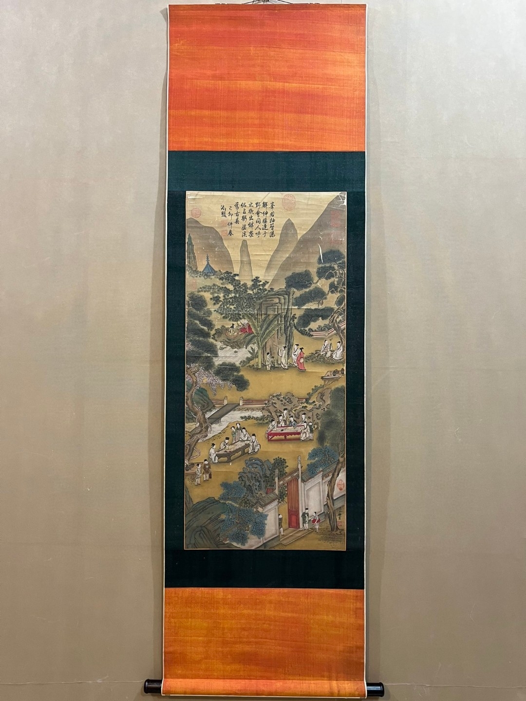 李公麟 精品 山水人物 绢本  画心44701599#古玩# #嘉德拍卖# #晒