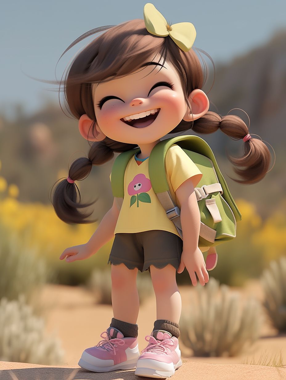 ai绘画--背着书包去上学的小女孩  #动态创作者扶持计划# 愿你眼里有