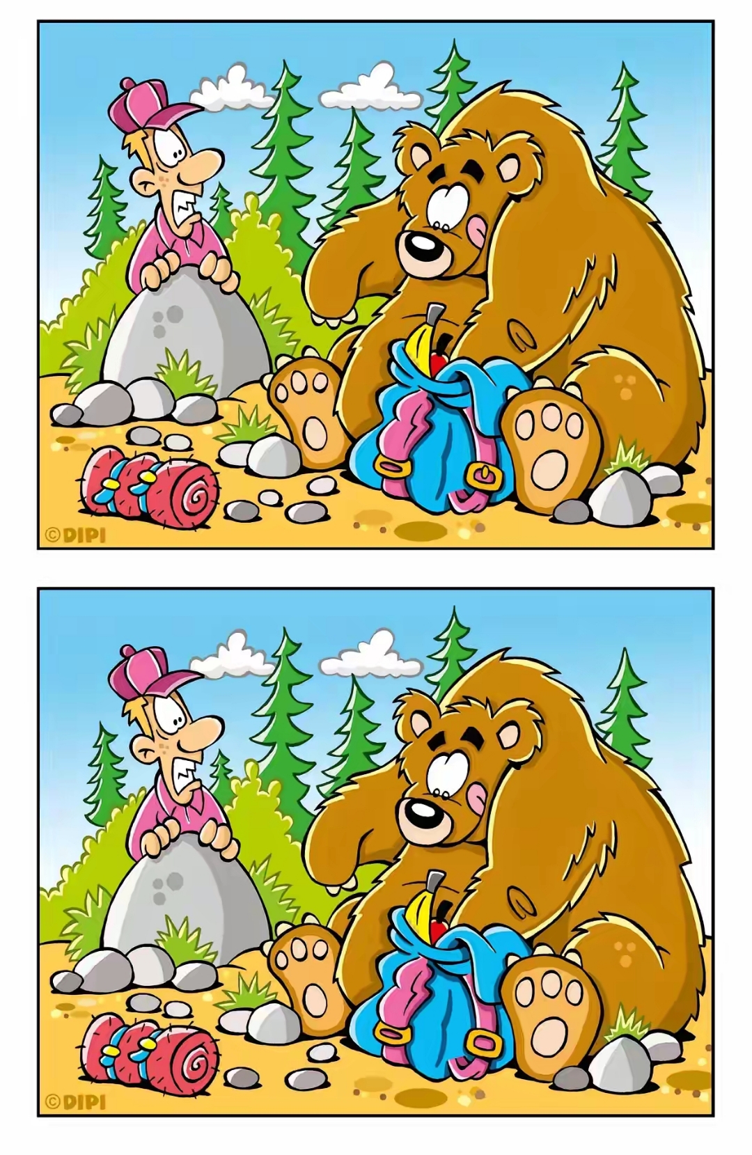 考眼力,找不同,下面这幅图片中一共有五处不同,这张图片比较复杂,比较