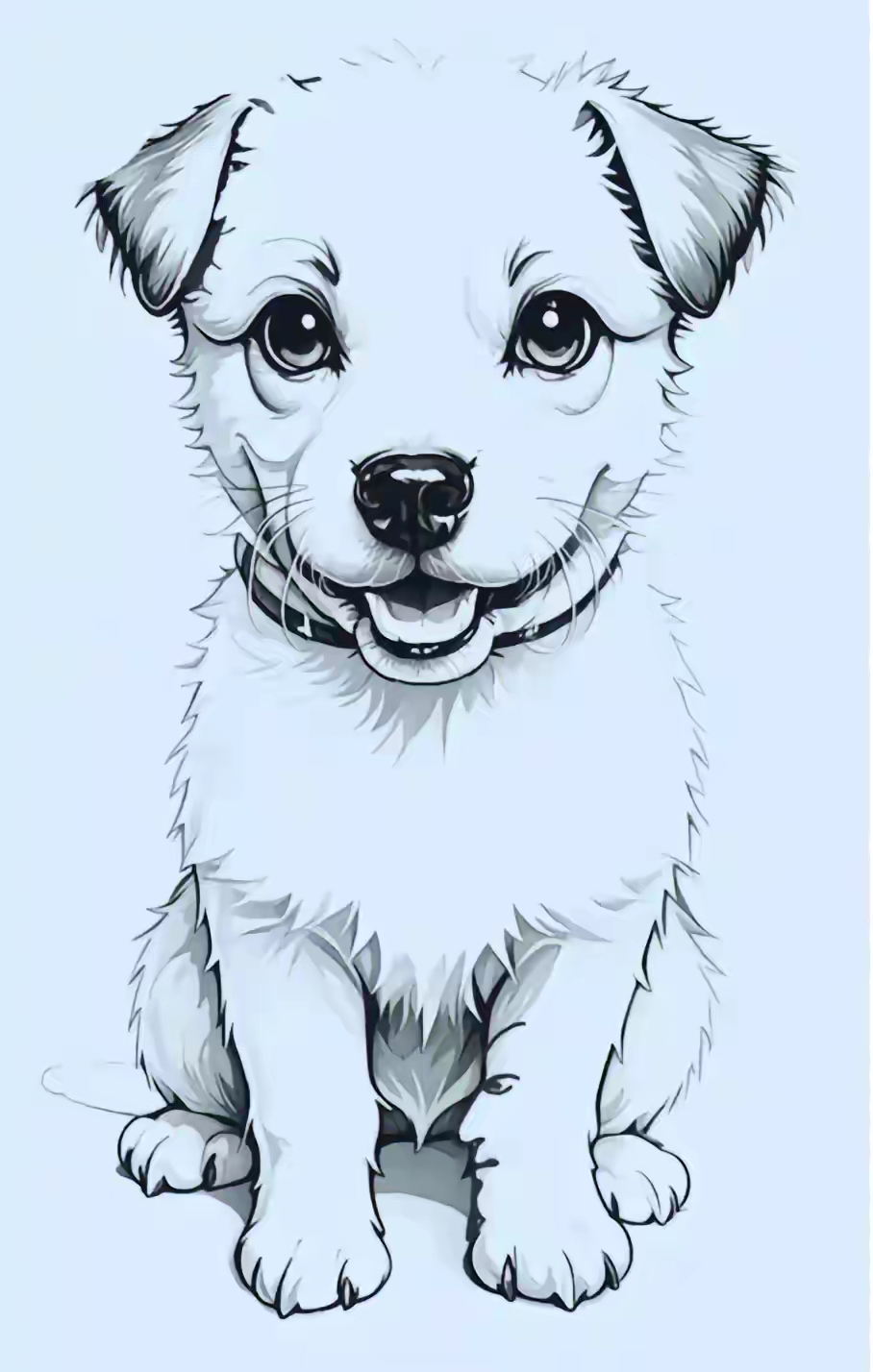 下面这张图片是一只可爱的小花狗,小花狗坐在那里在向你讨要食物吗?