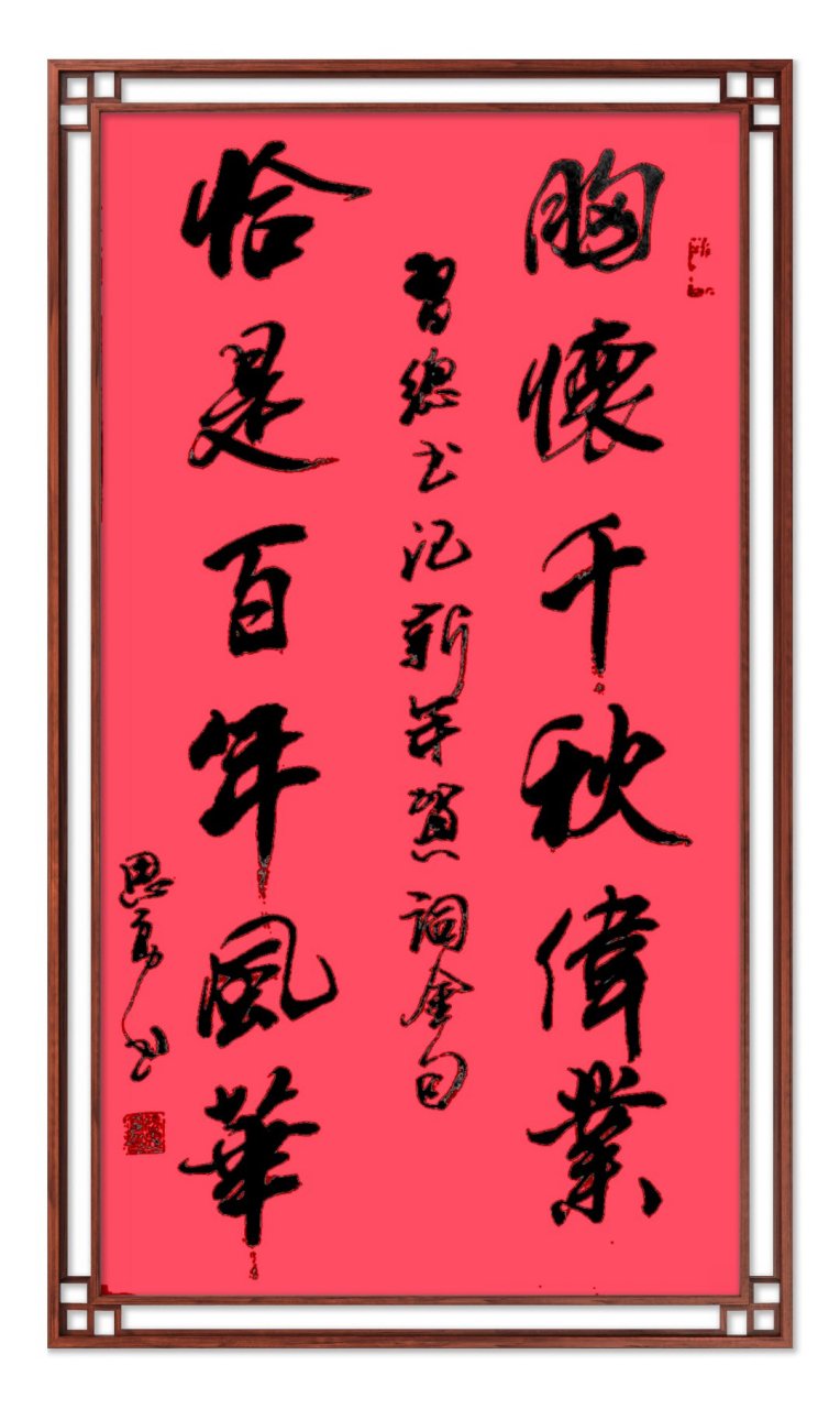 胸怀千秋伟业恰是百年风华#书法