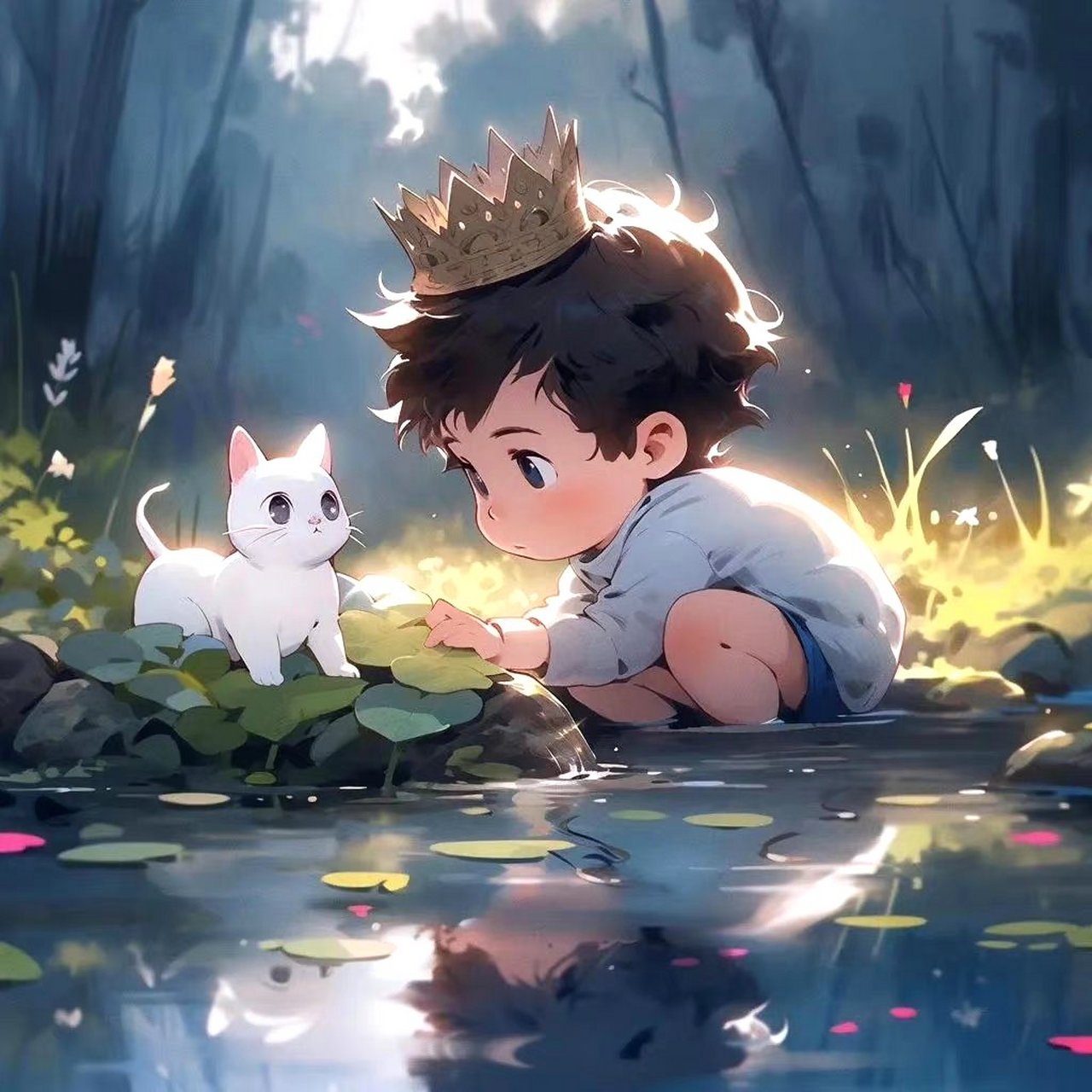 水中精灵小王子和小公主太可爱了!  情侣头像064220.