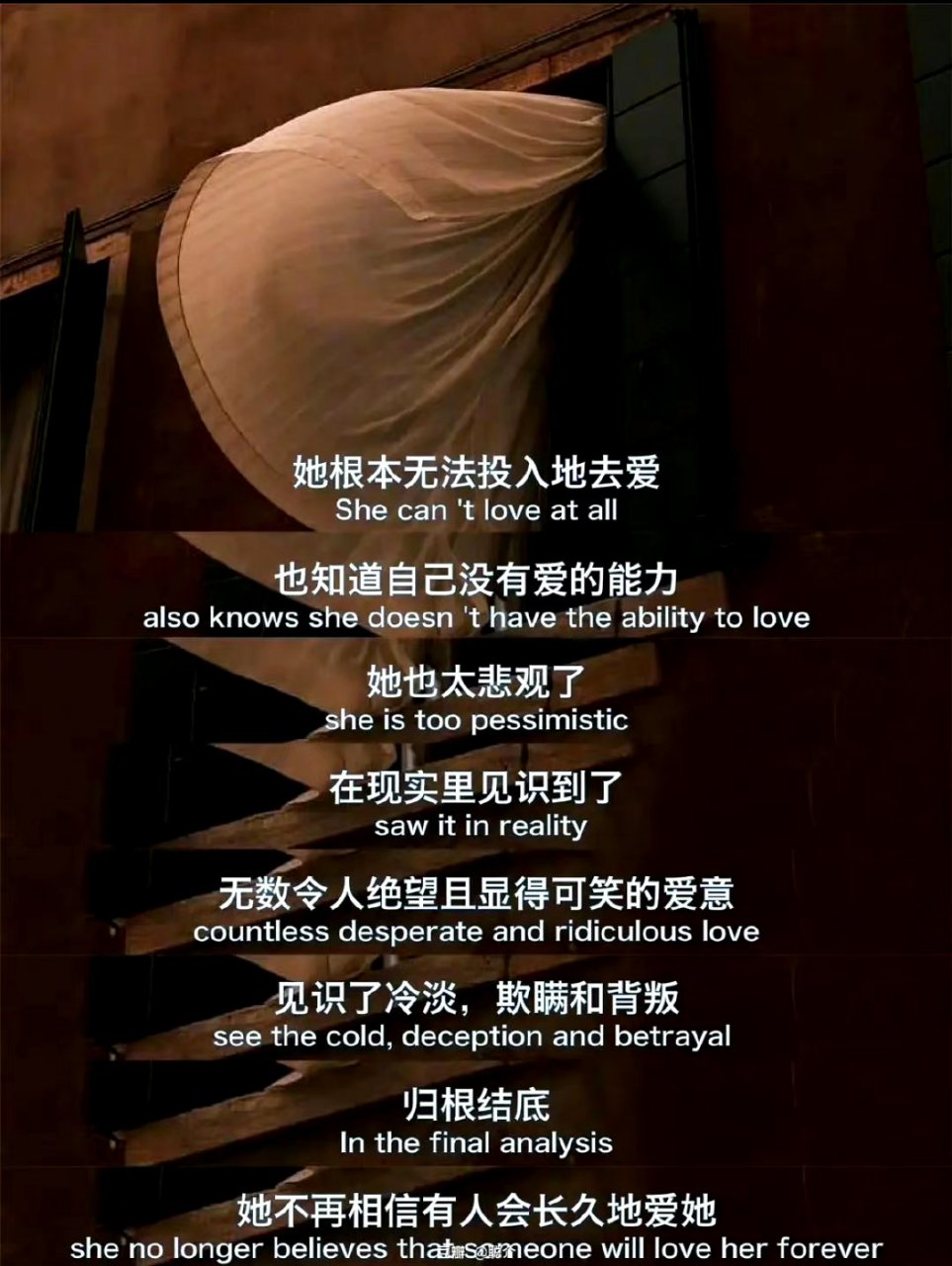 "事实上,她根本就不可能爱上任何人.她太聪明了." 67#情感