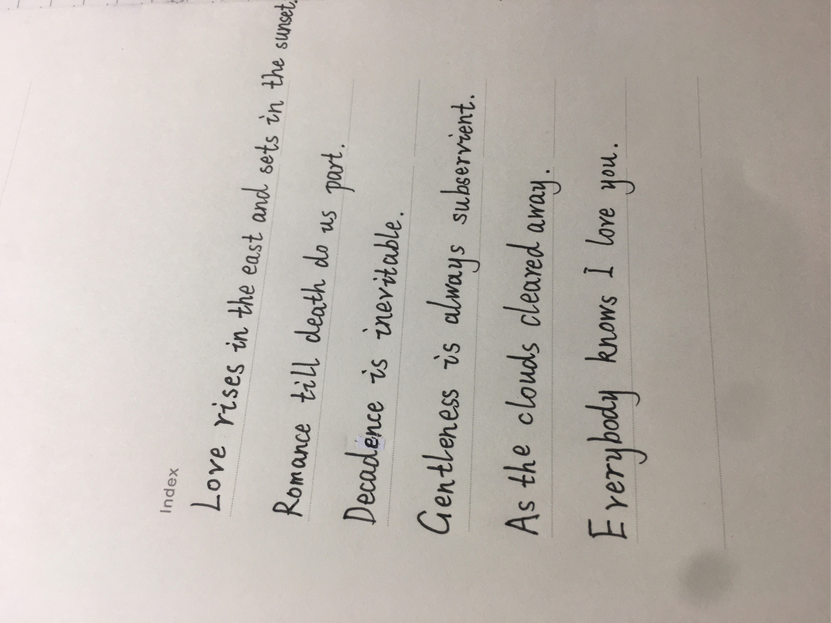 love rises in the east and sets in the sunset. 爱意东升日落.