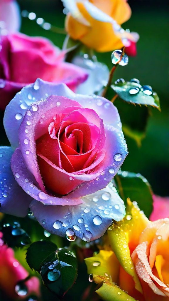 玫瑰高清壁纸 雨露滋润下的玫瑰,美得清新脱俗,仿佛能闻到淡淡花香