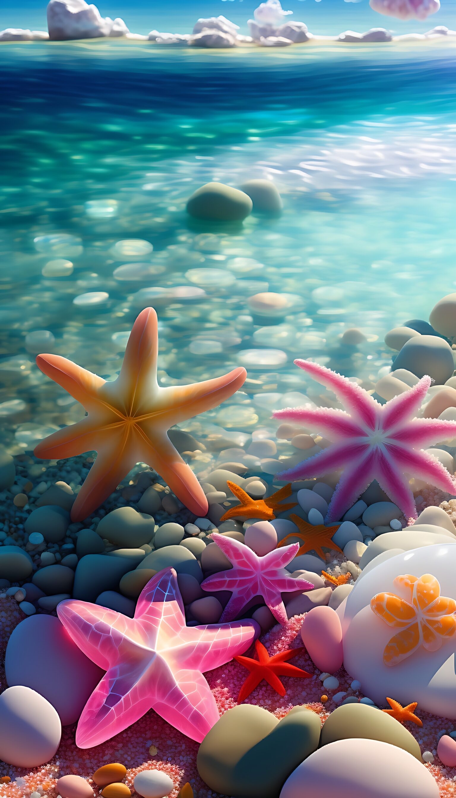 探索海底的奇妙之旅,再次与珊瑚礁和五彩海星共舞