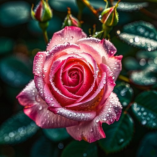 玫瑰头像—— 雨露润泽下的娇艳玫瑰,美得恰到好处.