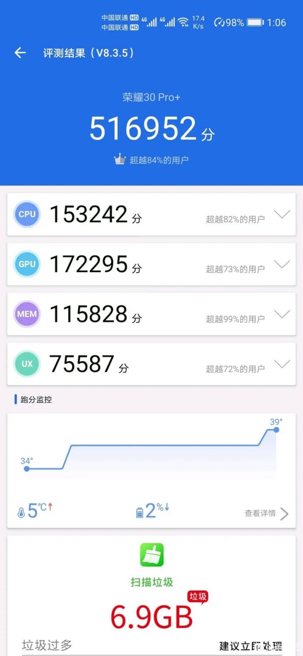 华为p10跑分安兔兔图片