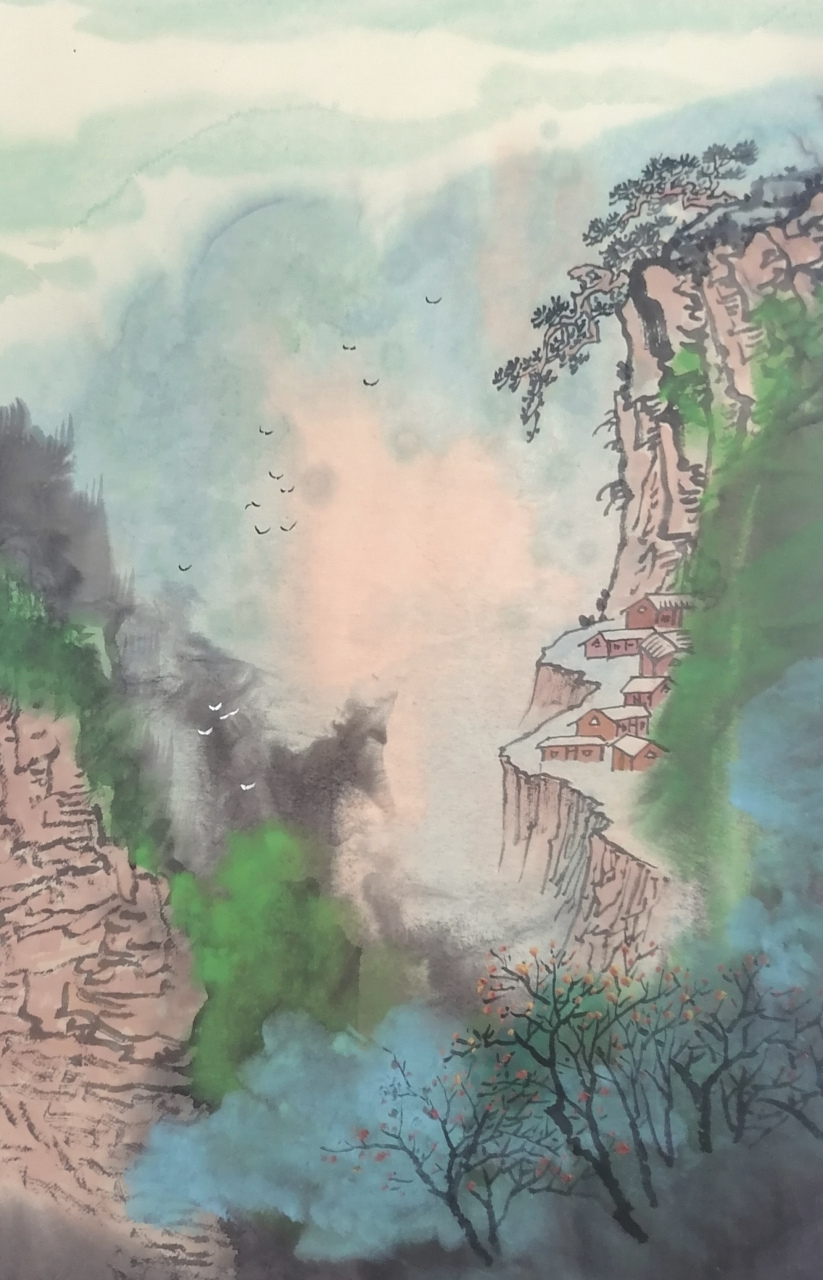 泼墨泼彩欣赏范德俊山水画