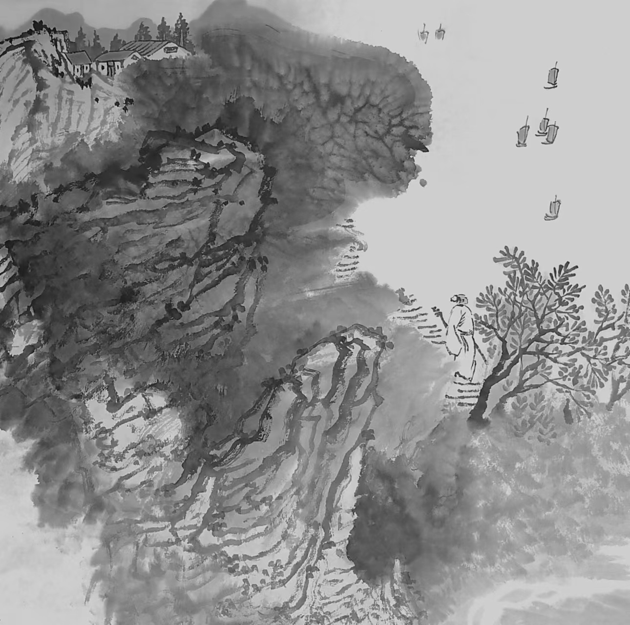 范德俊泼墨山水画欣赏