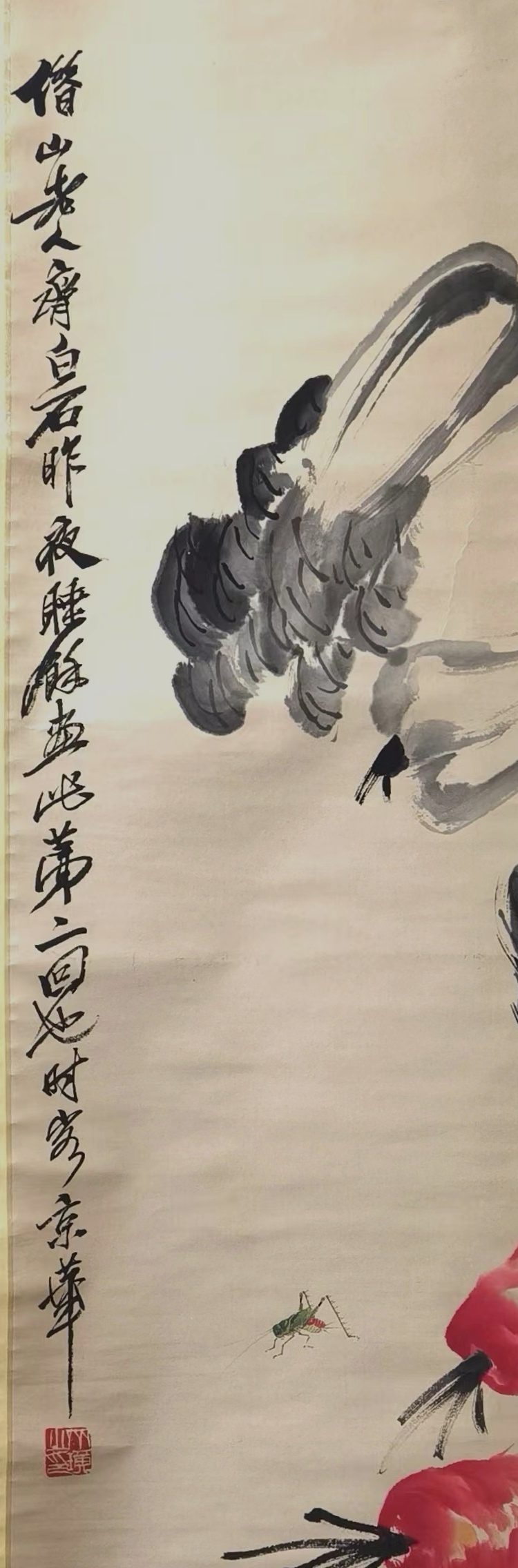 齐白石精品白菜萝卜蝈蝈画作.
