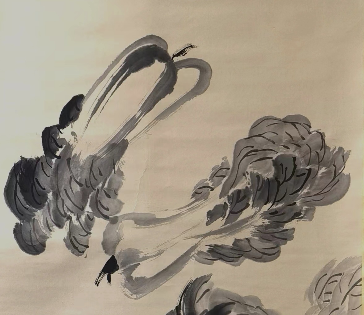 齐白石精品白菜萝卜蝈蝈画作.萝卜和白菜组合在一起,"萝菜"即"摞财".