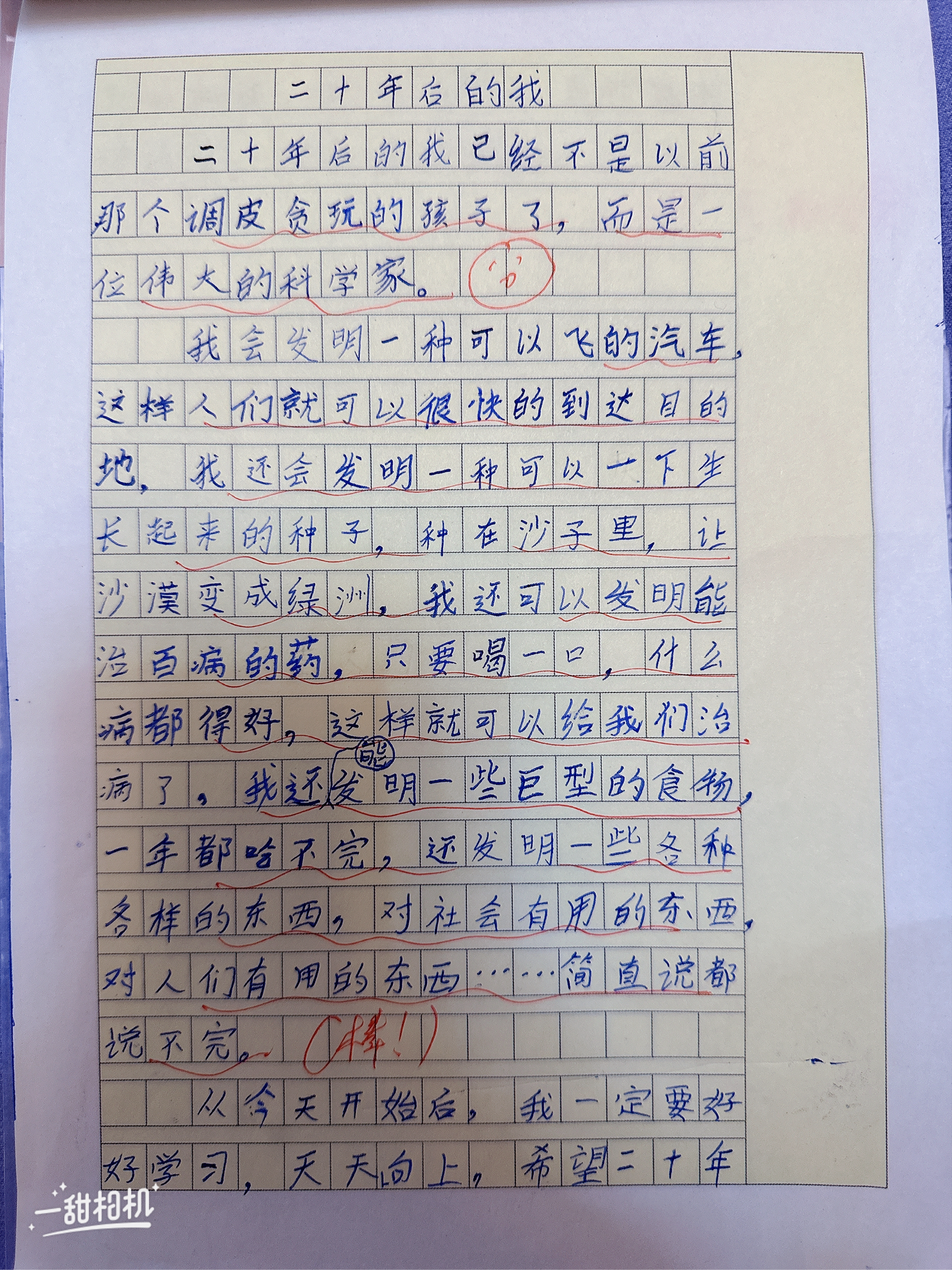 20年后的我作文500字图片