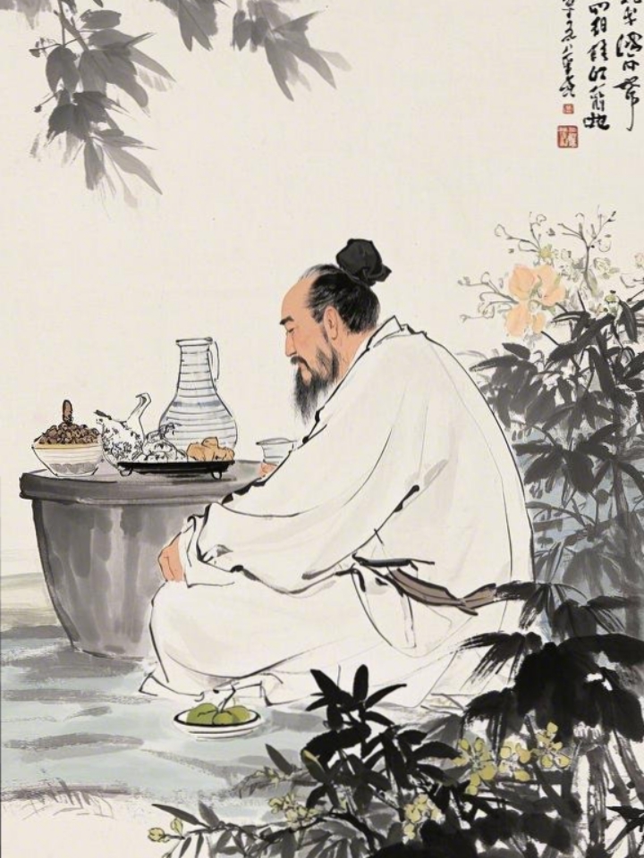 章甫唯美图片文人消暑国画古代养生人物图片健身无处不在现代国画配图