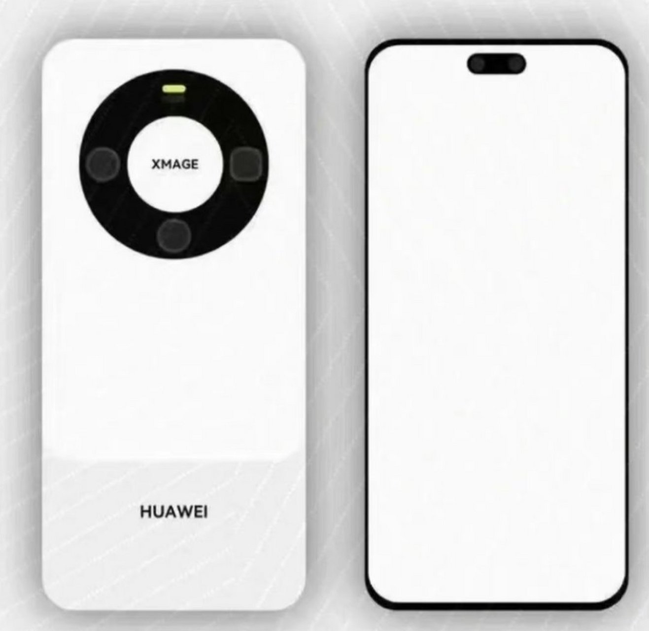 经典圆形镜头模组搭配居中双挖孔屏幕, 华为mate 60系列外观基本就