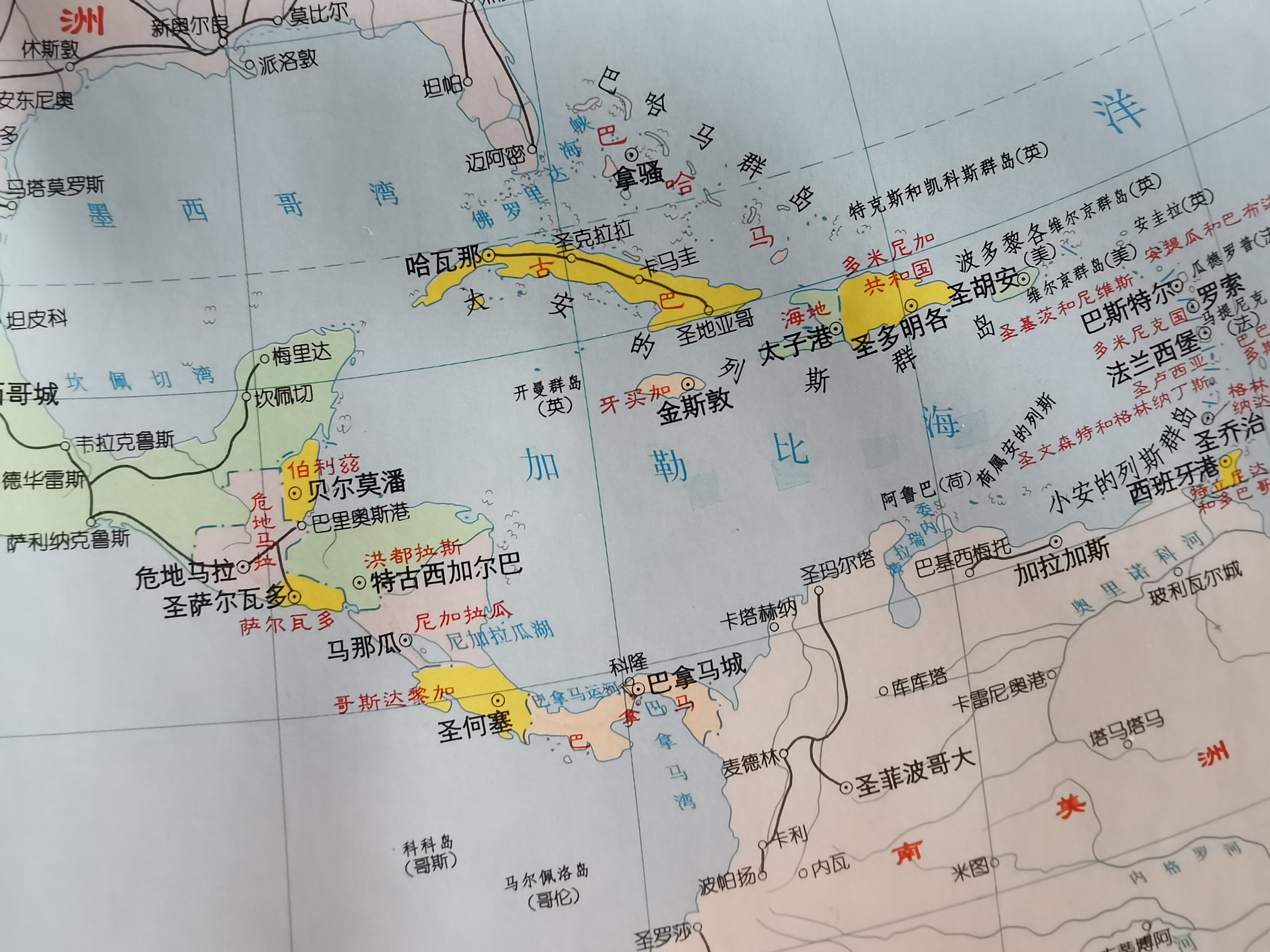 沿岸国家最多的海:北美洲加勒比海,沿岸国家20