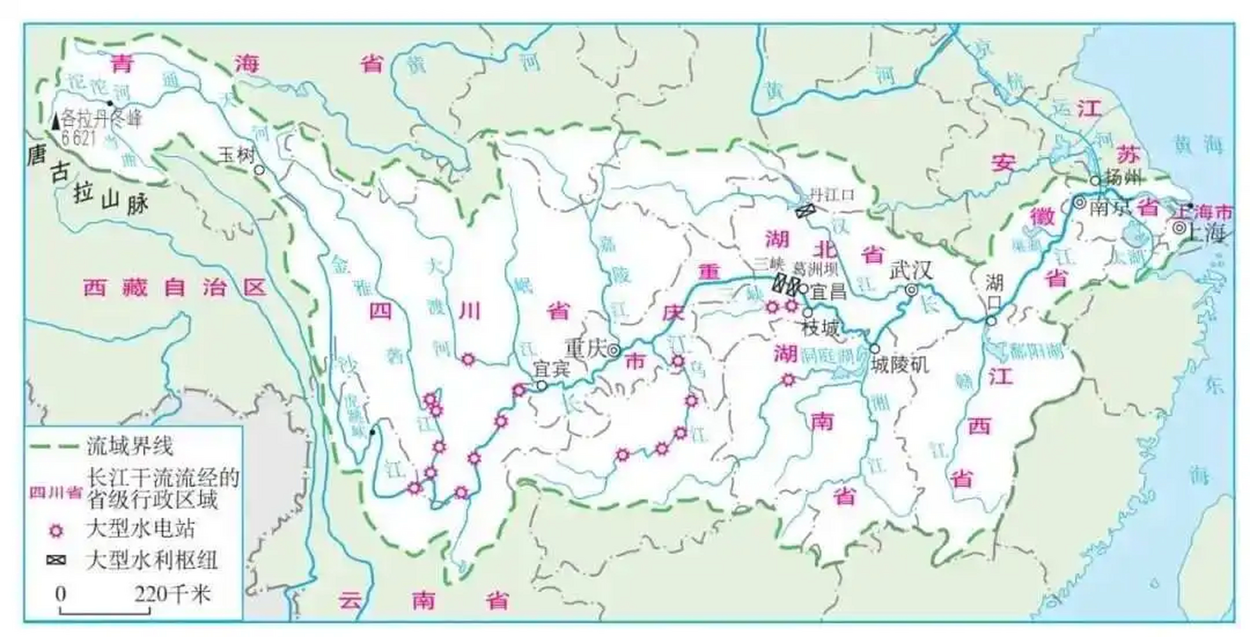 长江的20条一级支流,第20条长度虽短,但知名度闻名遐迩: 1,汉    江