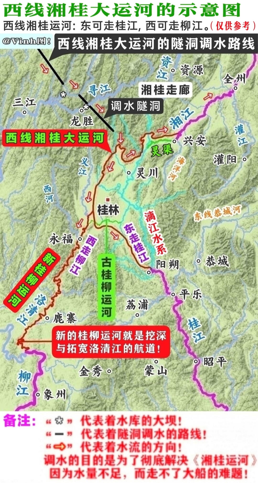 湘桂运河最理想的运河路线就是走全州,兴安经桂林市区的西线湘桂运河