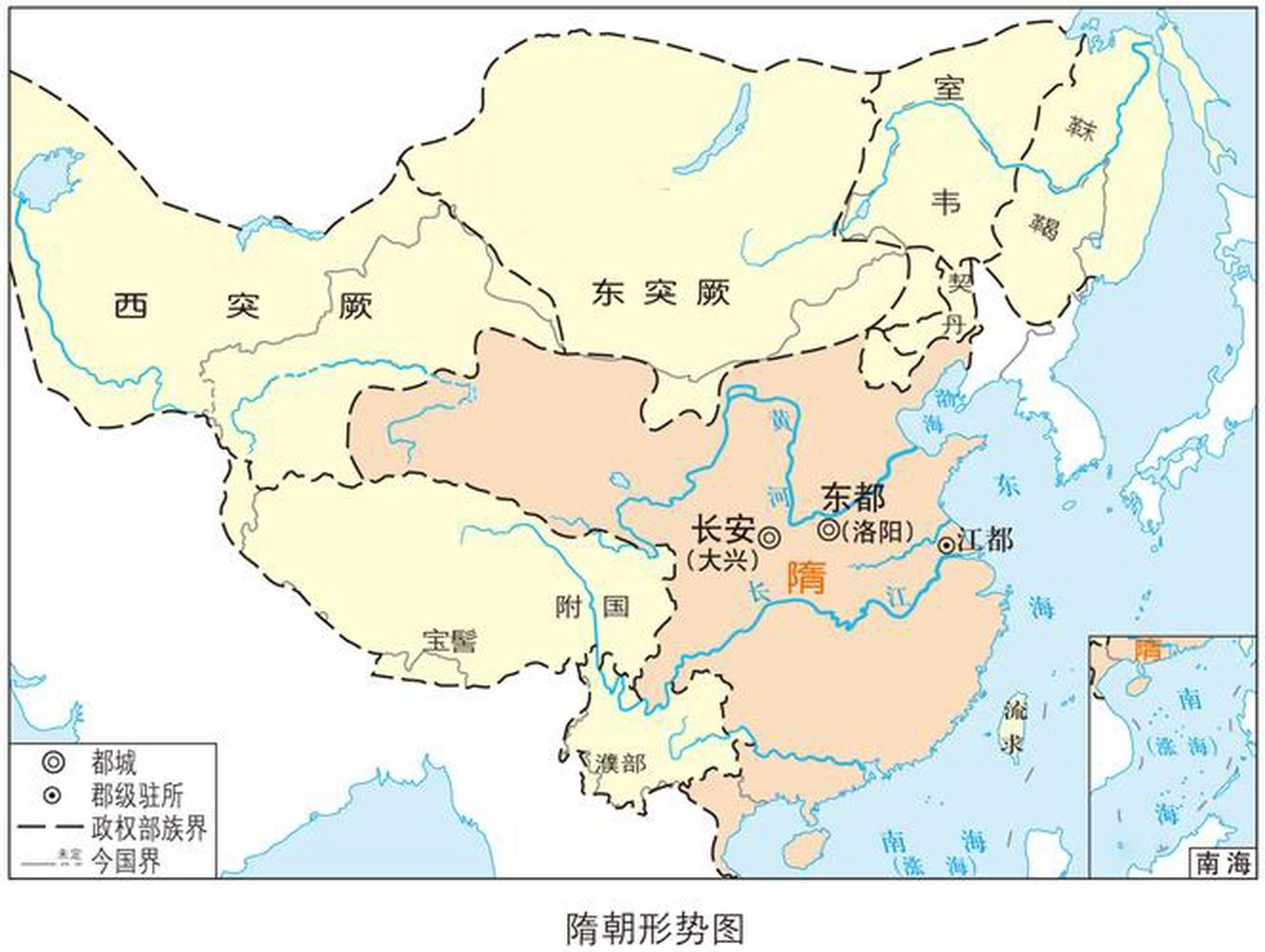隋朝的疆域图高清图片