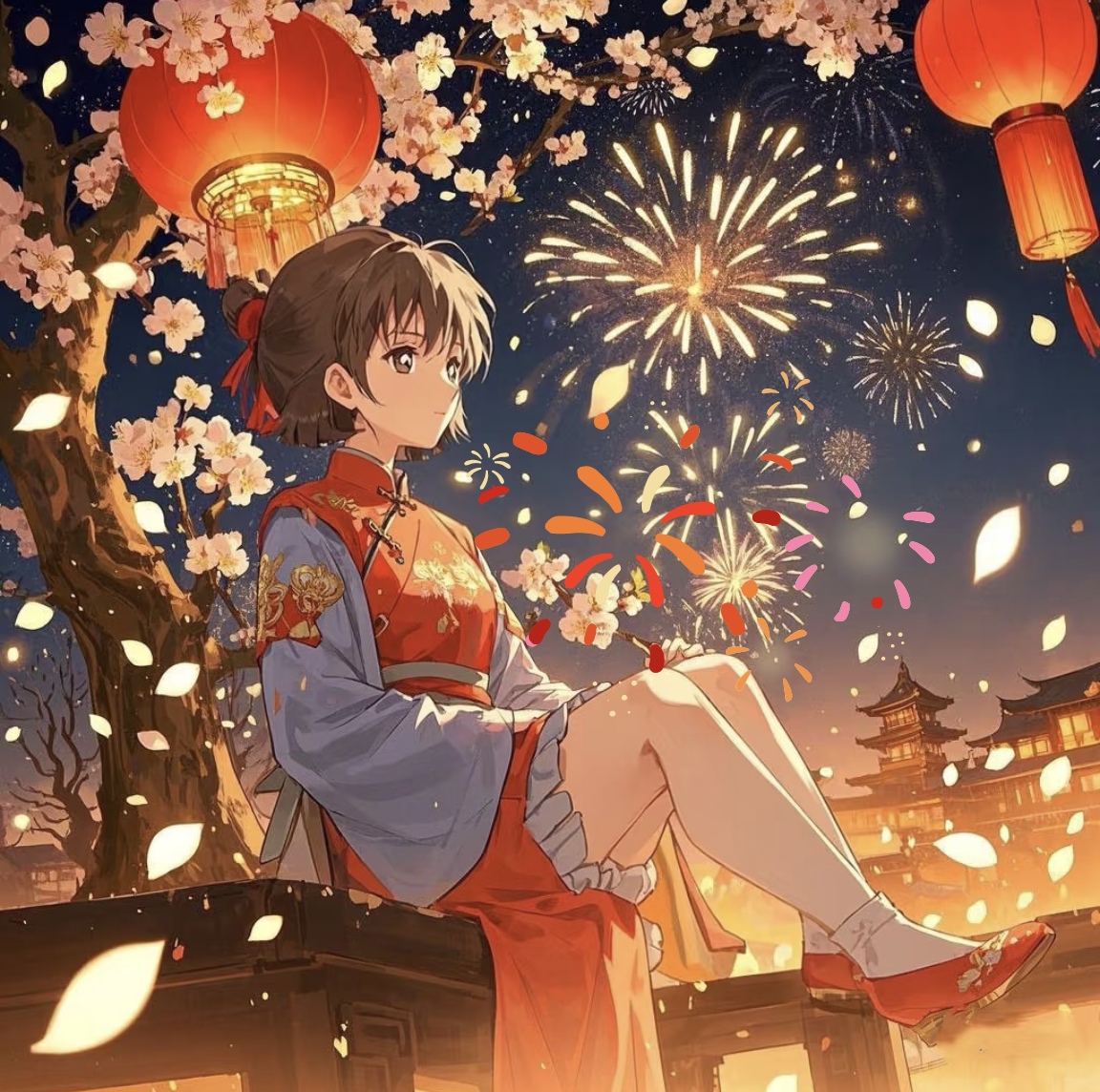 柯南头像新年版,中式服装好适配呀! 祝大家新年快乐!