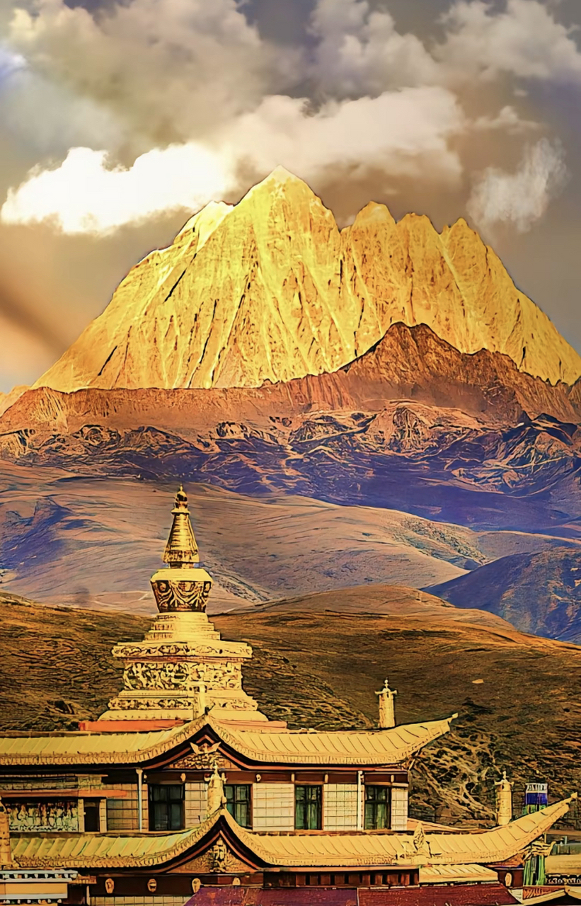 日照金山,富贵吉祥;金山之光,照亮前程好运永驻#治愈系风景# #生活