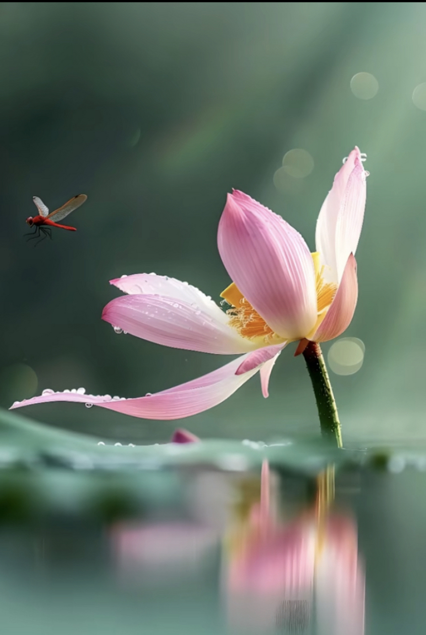 夏日生活碎片# 荷花与蜻蜓的完美结合,仿佛是大自然的恩赐,让人在