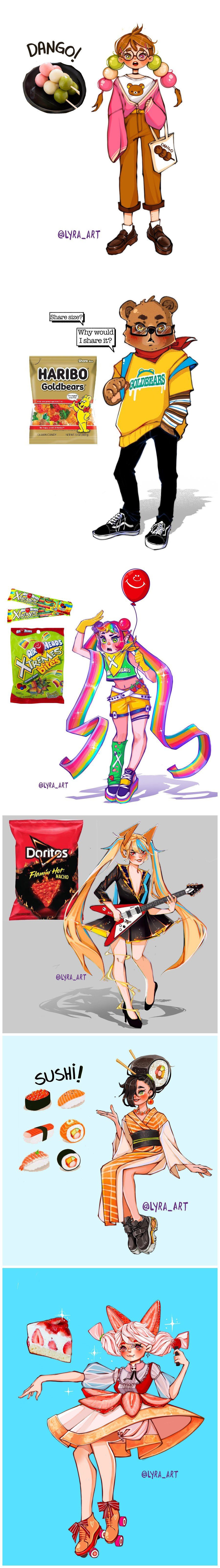 食物拟人化插画,这可以说真是个人才,画的太好了,你最喜欢哪一个呢?