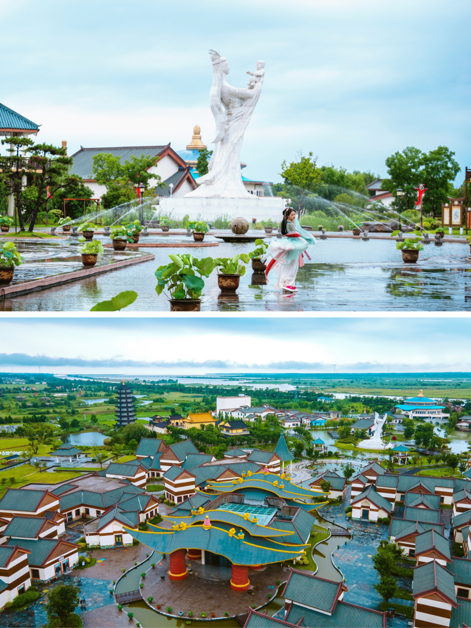 "尧风荷韵,美丽塔集",到金湖塔集游玩,荷花荡景区,尧想国文化旅游区和
