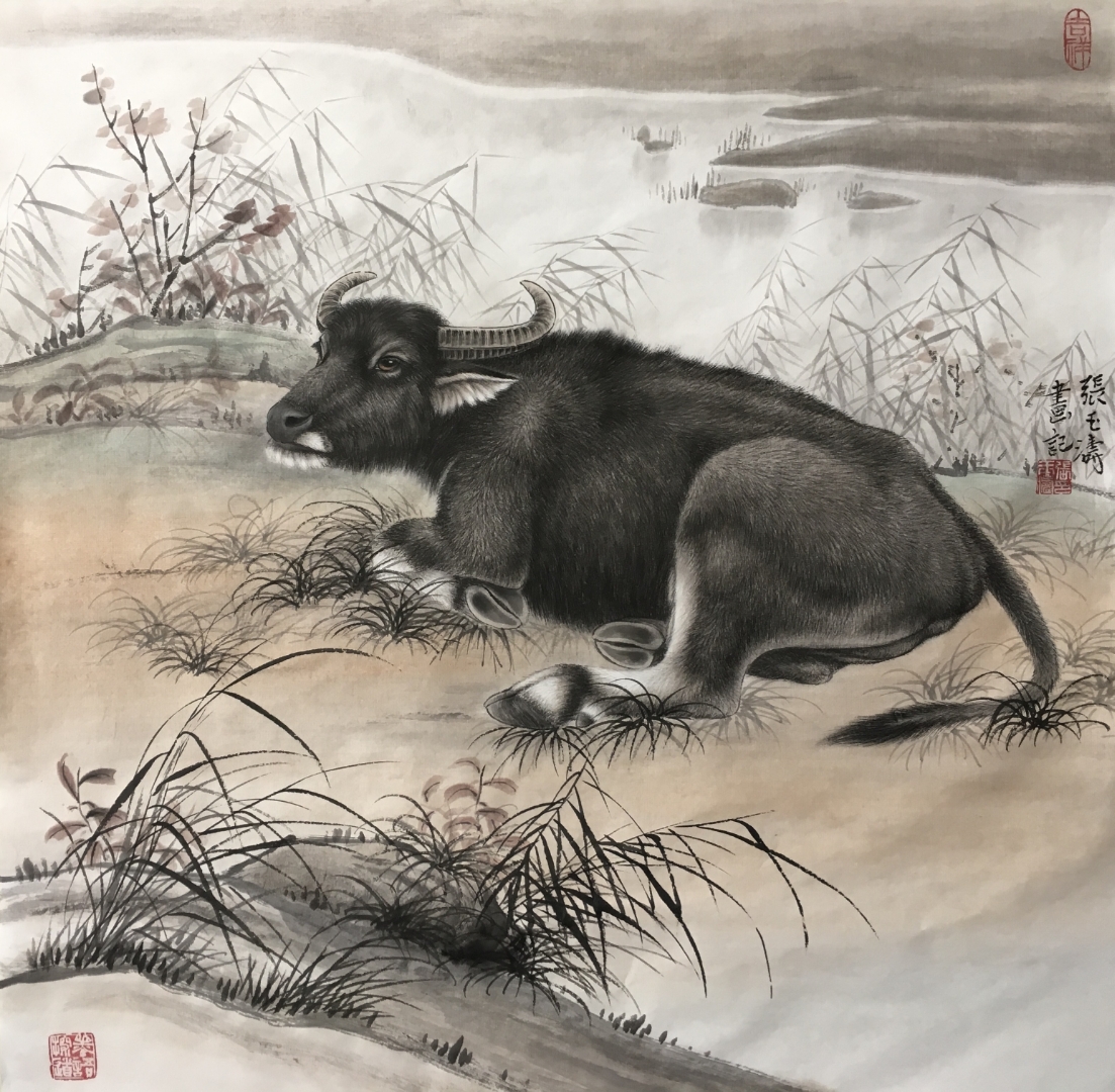 美术作品# 牛年画牛