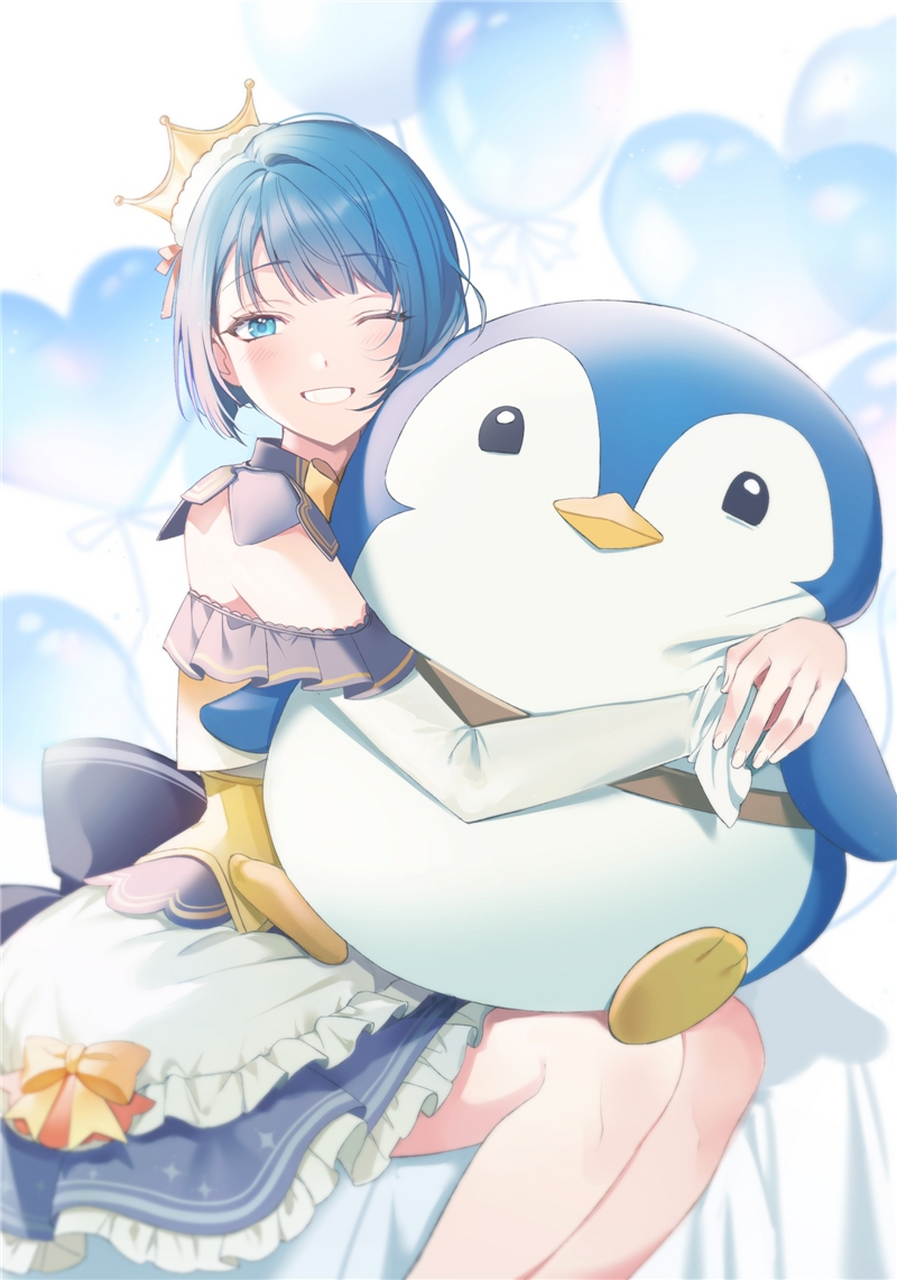 动漫头像和壁纸# 美少女与企鹅…… (图片来源于网络)