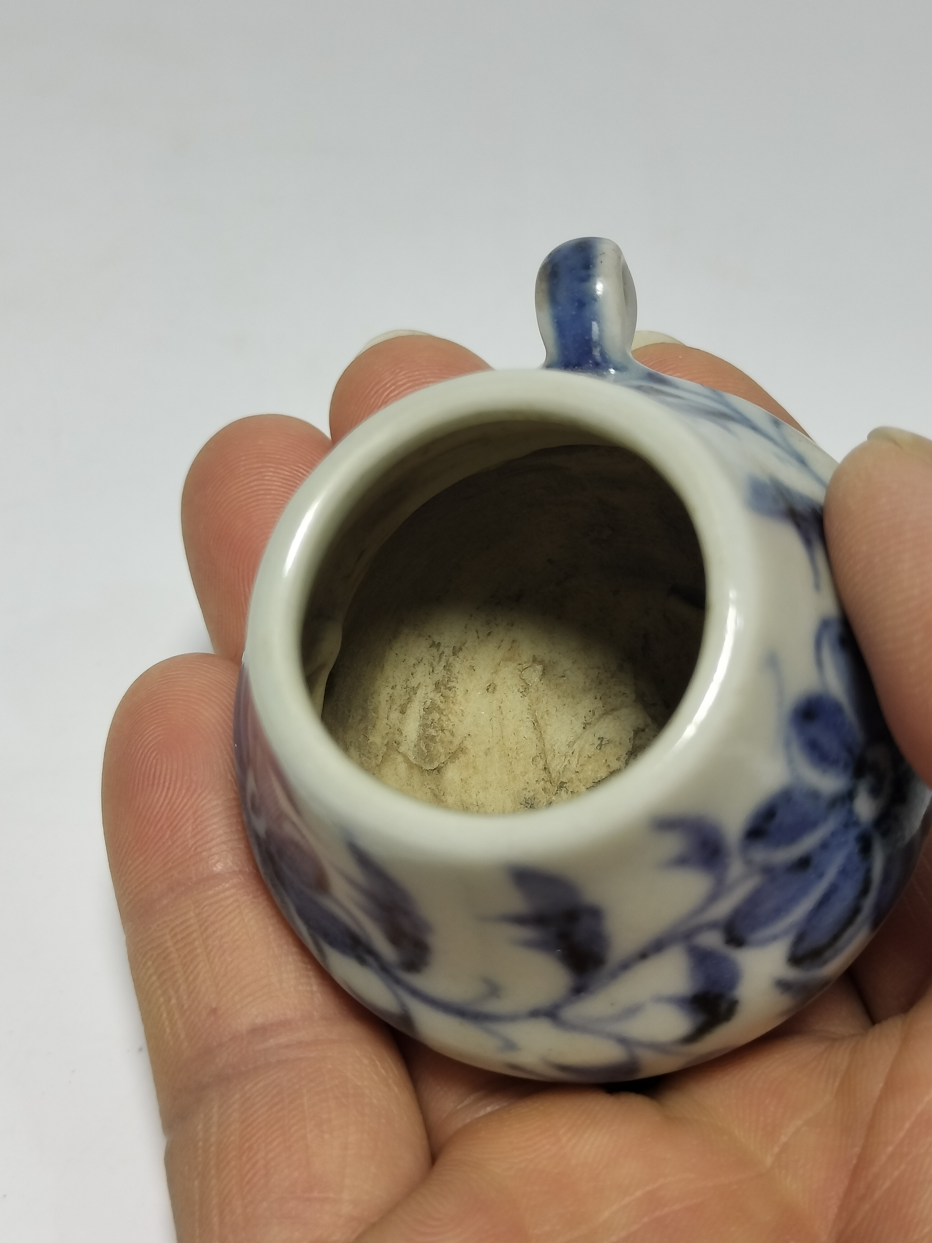 元明青花鸟食罐#艺术品的魅力# #历史见证# #艺术收藏# #岁月沉淀