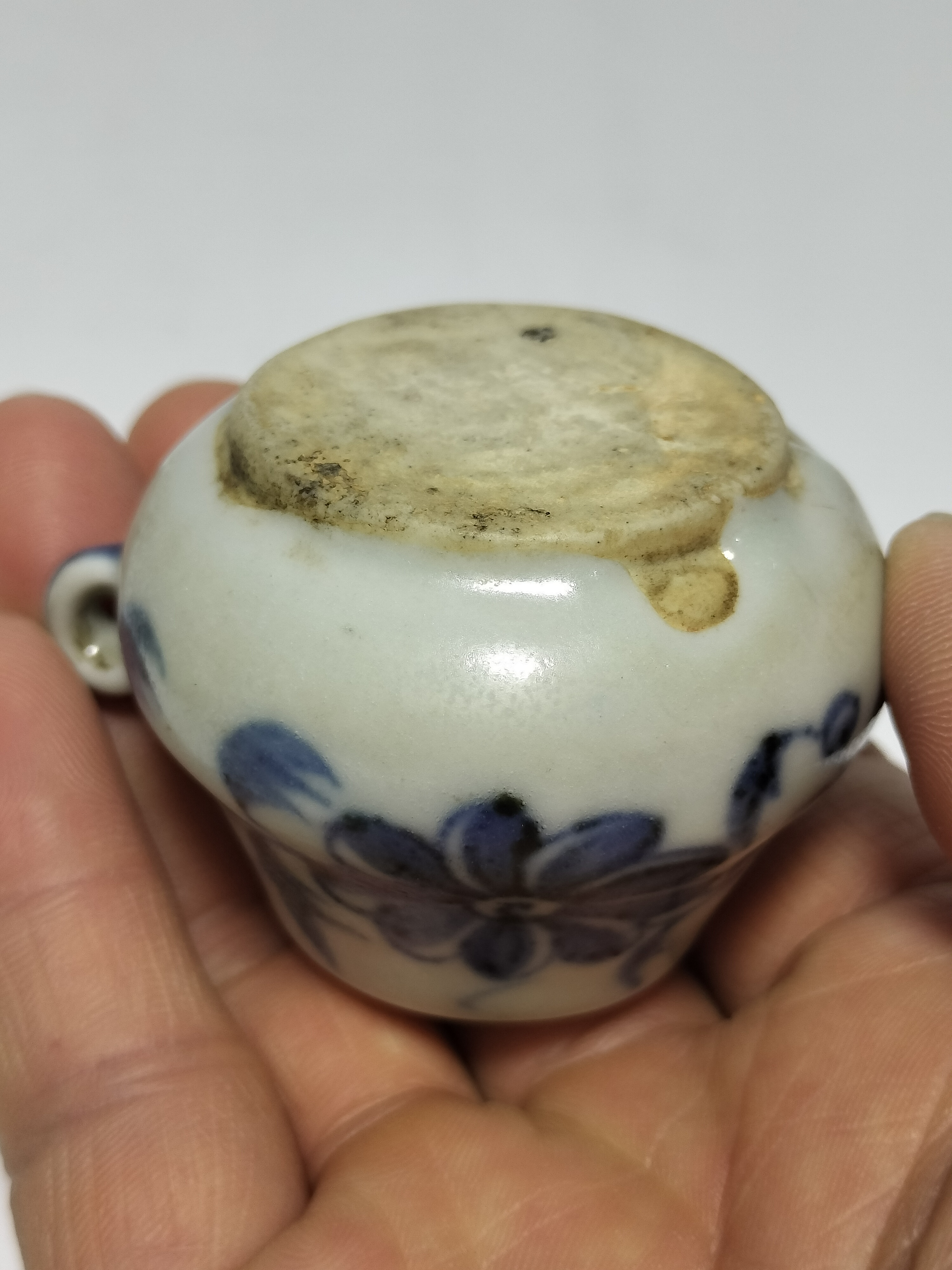 元明青花鸟食罐#艺术品的魅力# #历史见证# #艺术收藏# #岁月沉淀