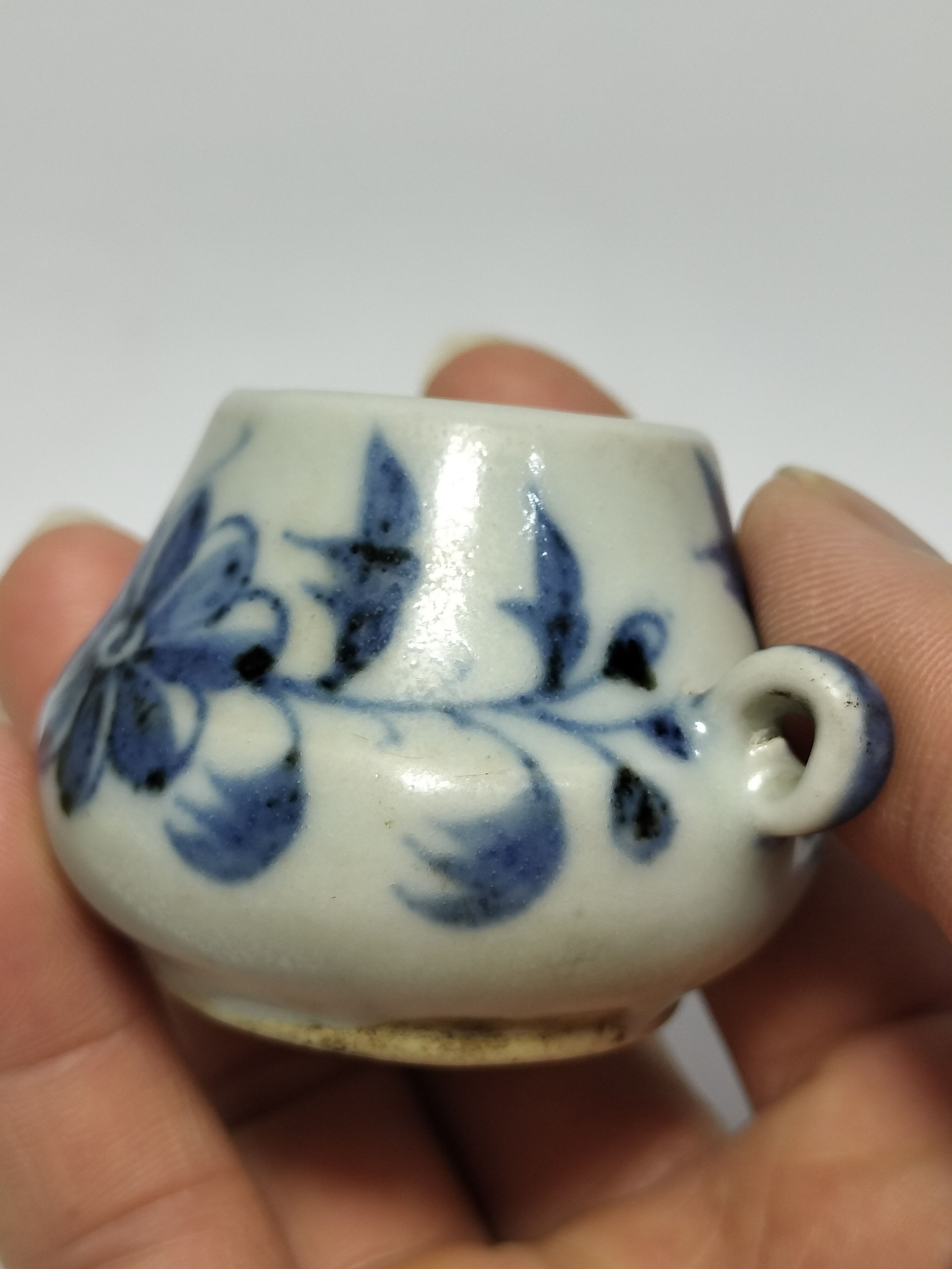 元明青花鸟食罐#艺术品的魅力# #历史见证# #艺术收藏# #岁月沉淀