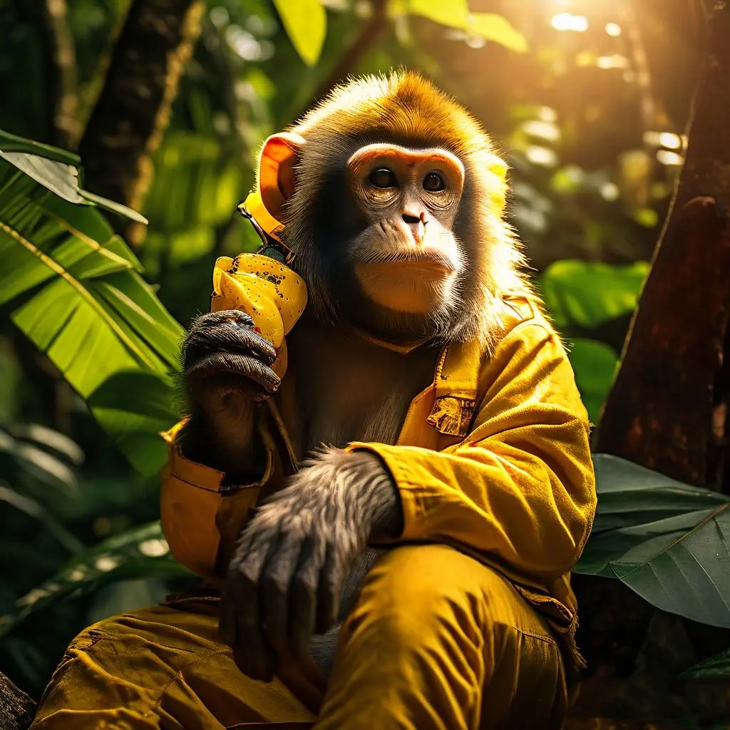 动物园里,一只猴子成了"戏精",它模仿游客打电话,惟妙惟肖,引得大家