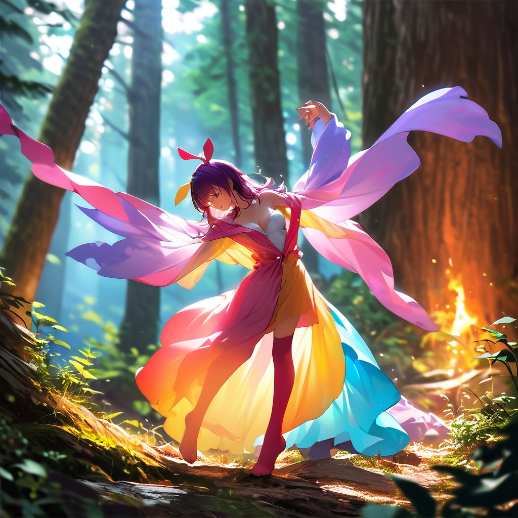 周围还有各种五颜六色的植物和纱华铃图片魔法少女青衿之志篇虚拟歌姬