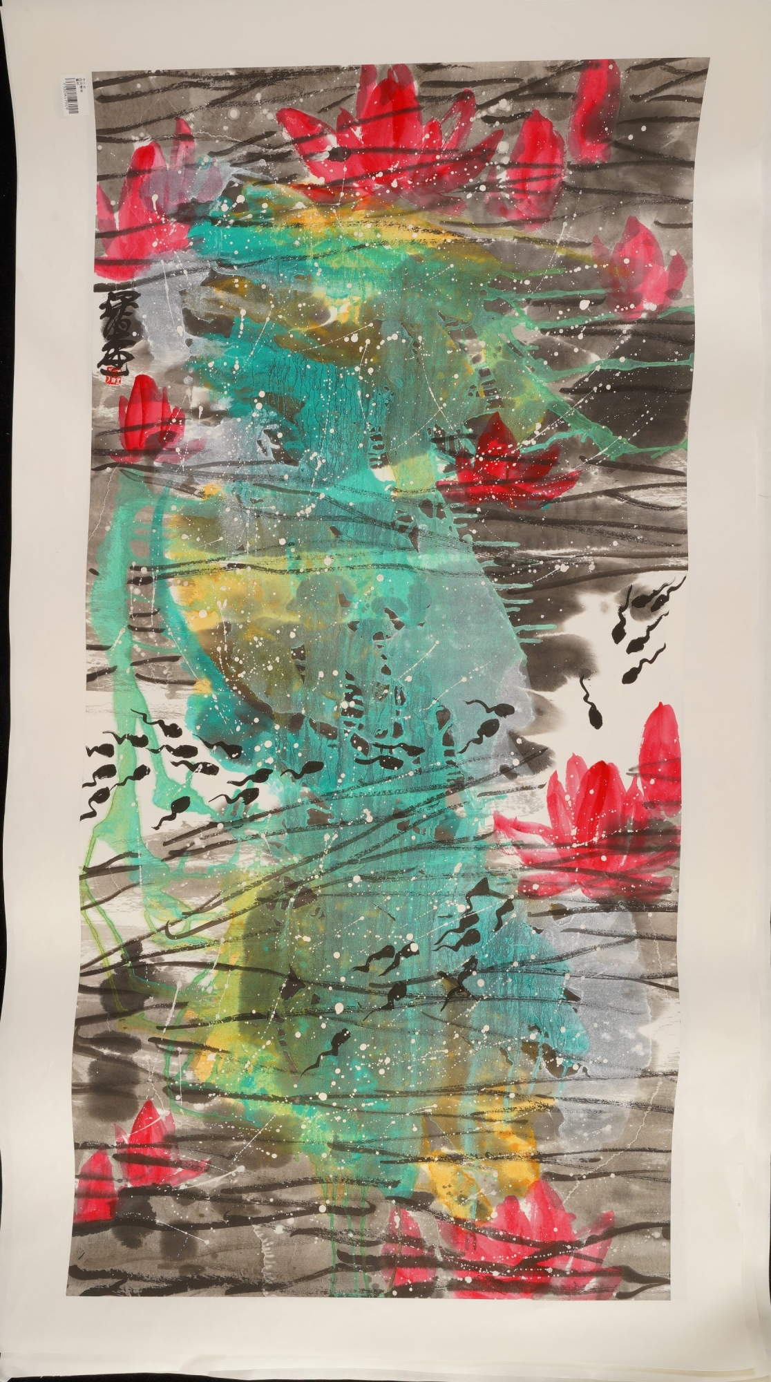 画家江平老师泼墨重彩写意花鸟画  #中国画# #画画交流组