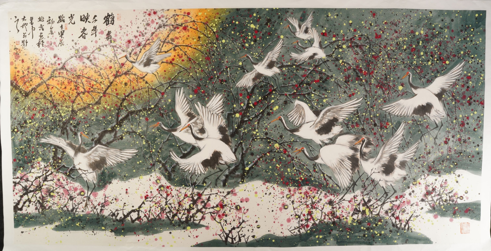 画家孙兆武老师作品#中国画# 飞来的仙鹤