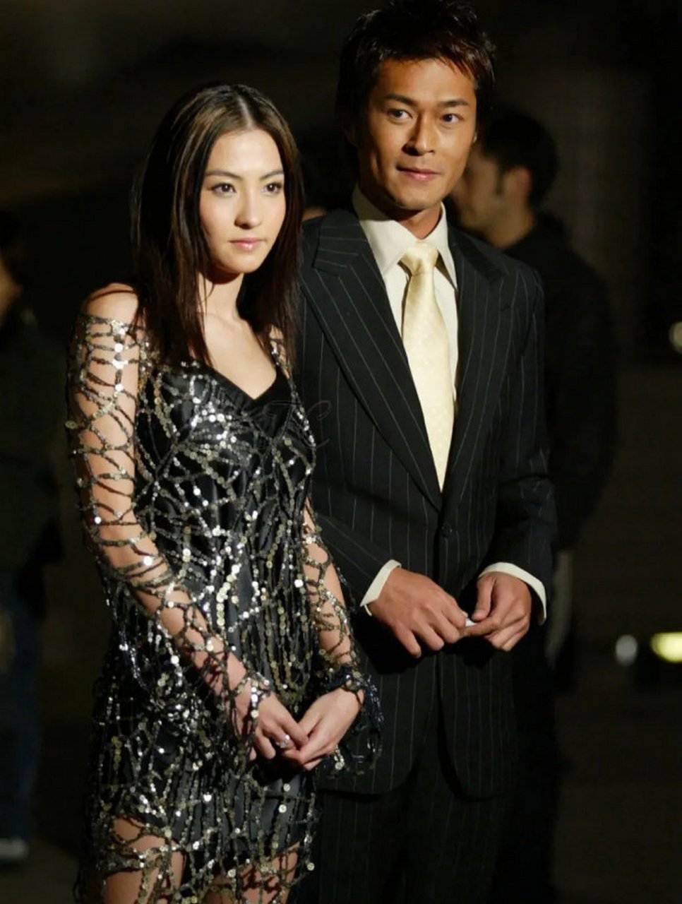 张柏芝和古天乐一起出席金像奖颁奖典礼的照片,感觉张柏芝都把古天乐