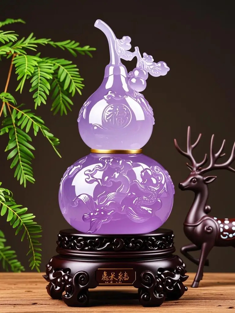 这紫水晶宝葫芦雕件真是美翻了,吉祥如意,福禄双全,紫气东来!
