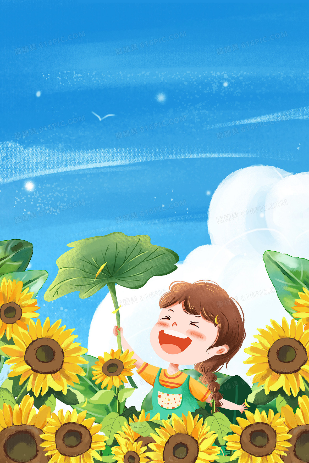 [中国加油]她的头发自然扎起,自然的发色,青春