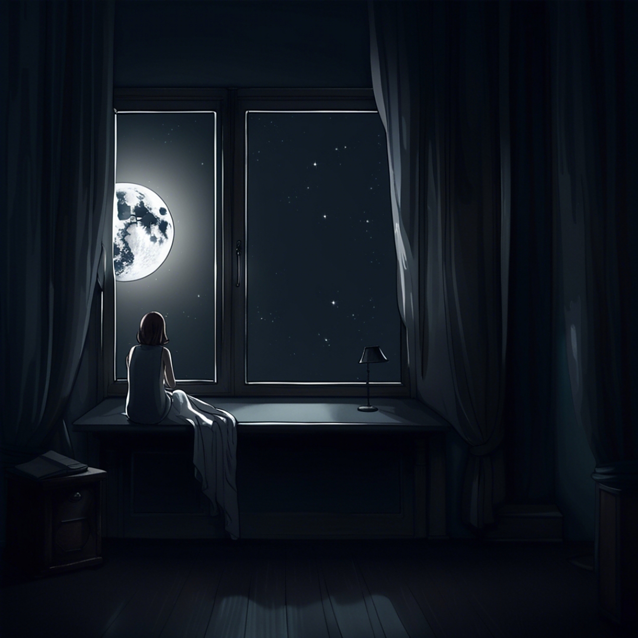 孤灯不明思欲绝,卷帷望月空长叹